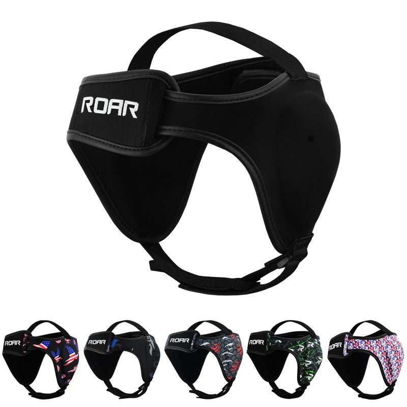 ROAR-INT Roar BJJ Headgear MMA Grappling Ear Guard Fighting Sparring Helmet (Black) - Image 1